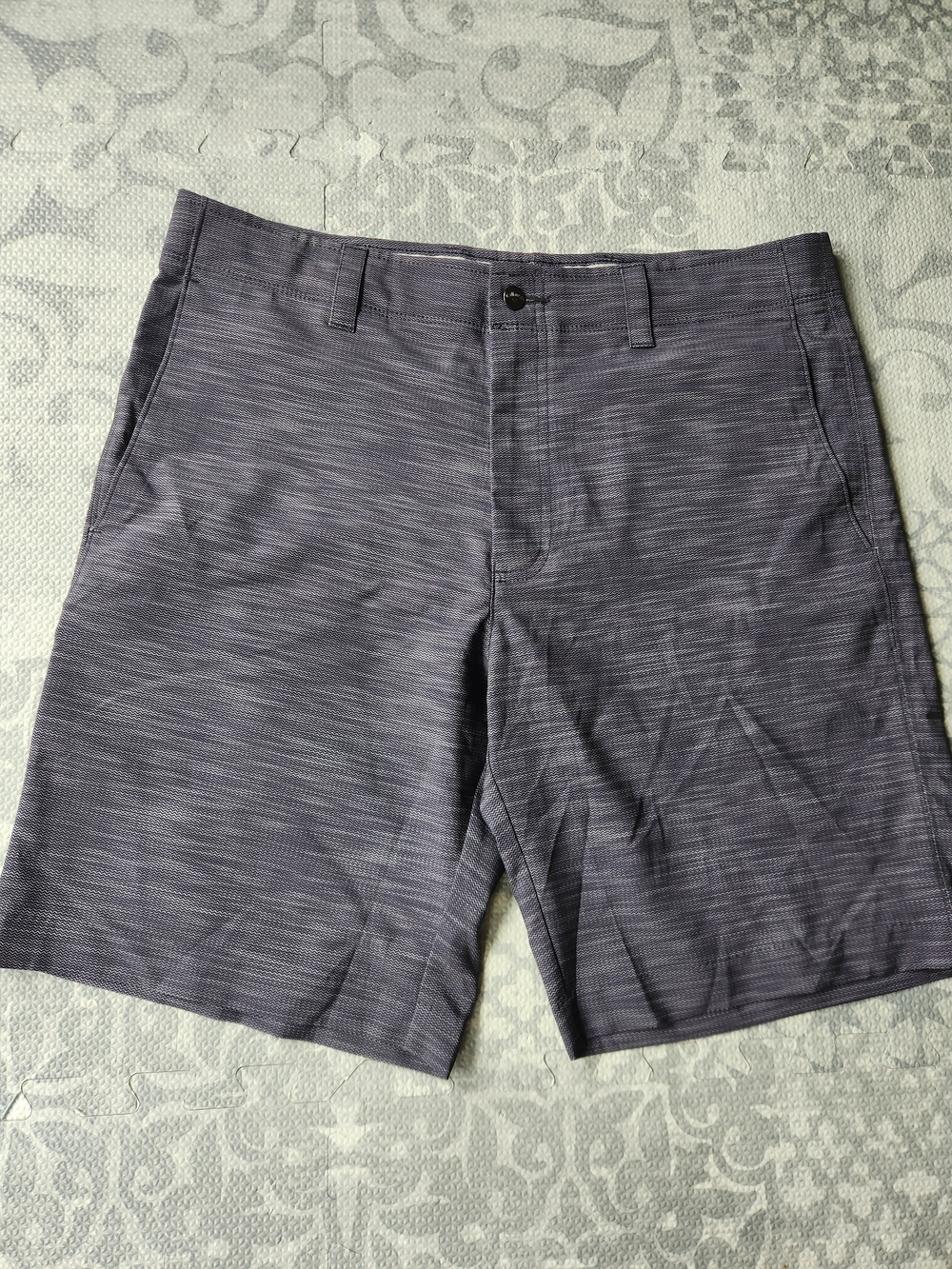 Callaway Men's Heathered Charcoal Flat-Front 5 Pocket Golf Shorts, Size 34